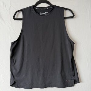 Under Armour Mens RUSH HeatGear Sleeveless Tank Size M. Black Loose Fit Workout